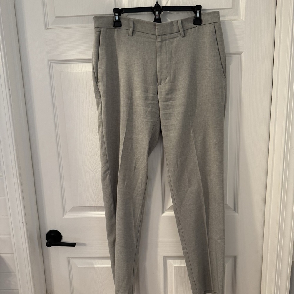 Perry Ellis portfolio Dress Pants Men's Straight Flat Front‎ Stretch Gray 32x32